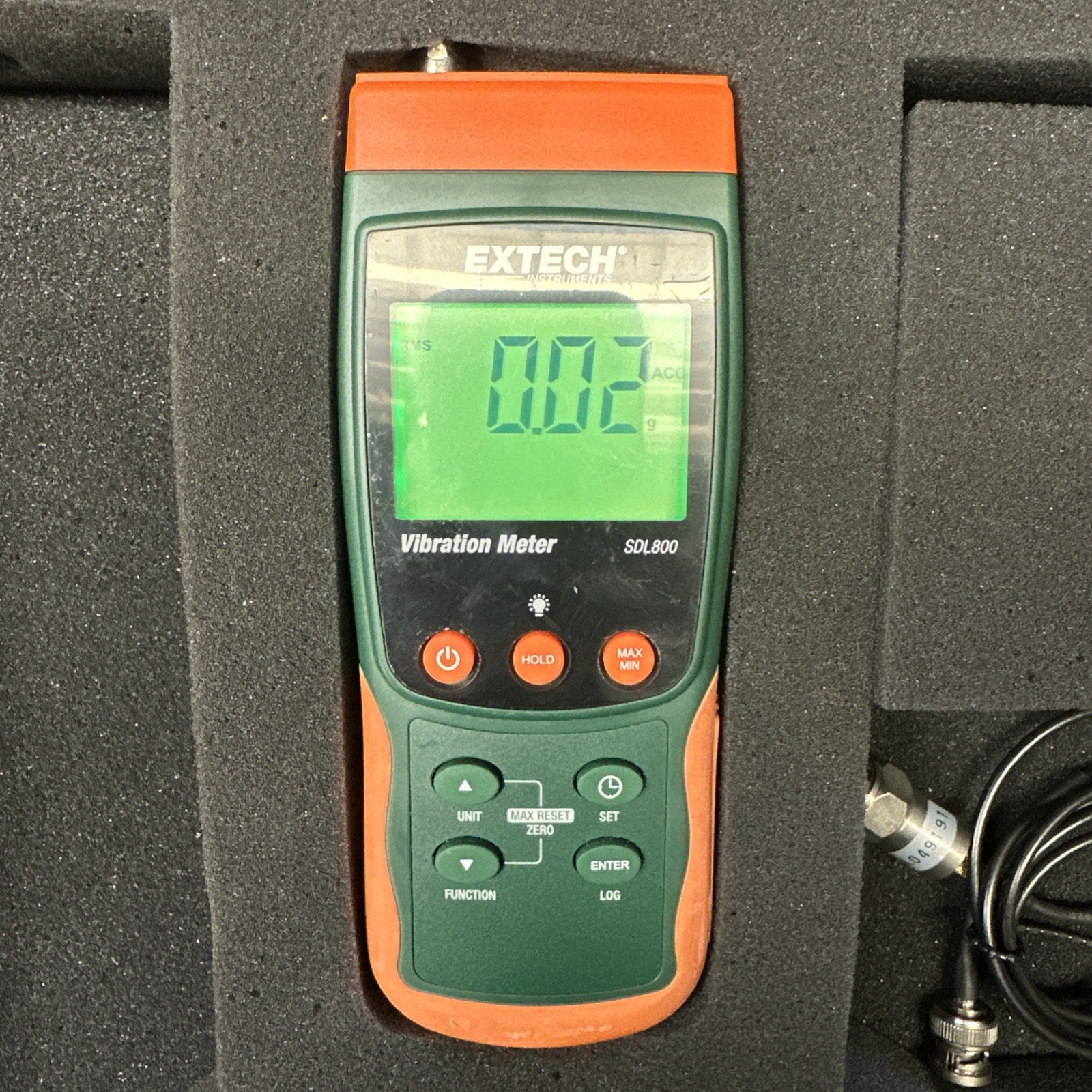 EXTECH SDL800 Vibration Meter Calibrated W/ SD Card Datalogger Batteries & Case