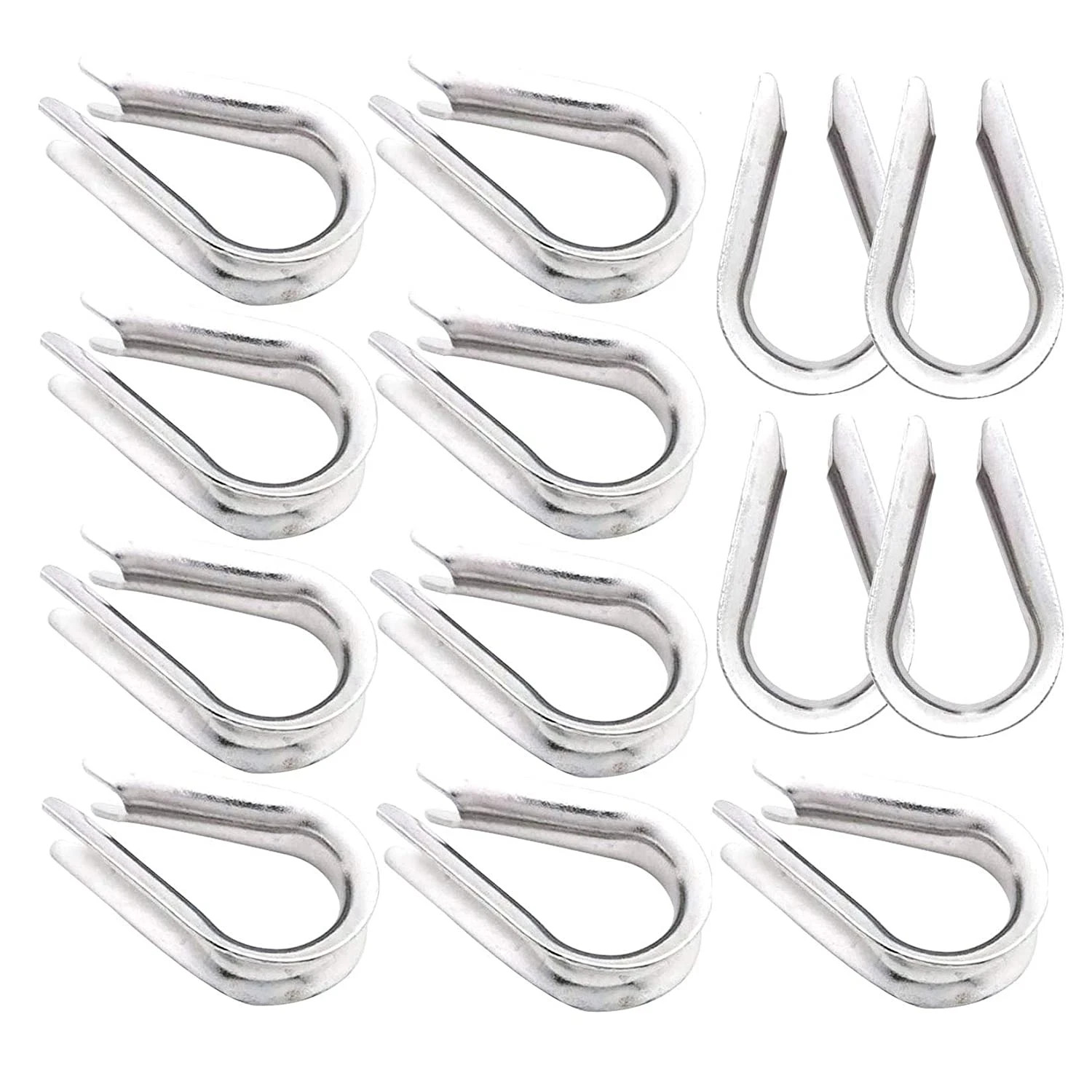 15Pack M8 Stainless Steel Thimble for 5/16 Inch Wire Rope Cable Thimbles Rigging