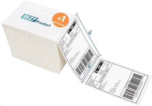 4×6 Direct Thermal Labels – 500 White Perforated Shipping Labels