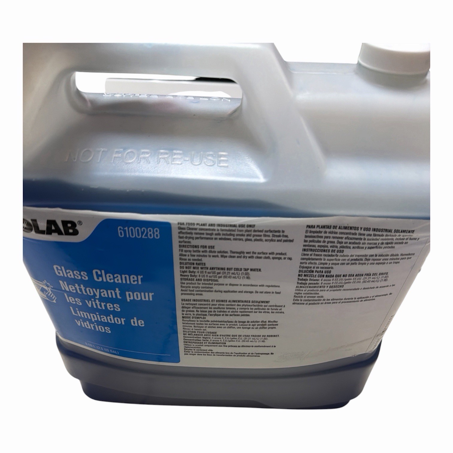 Ecolab Glass Cleaner Liquid 0.5 gal for Glass Surface, MPN 6100288