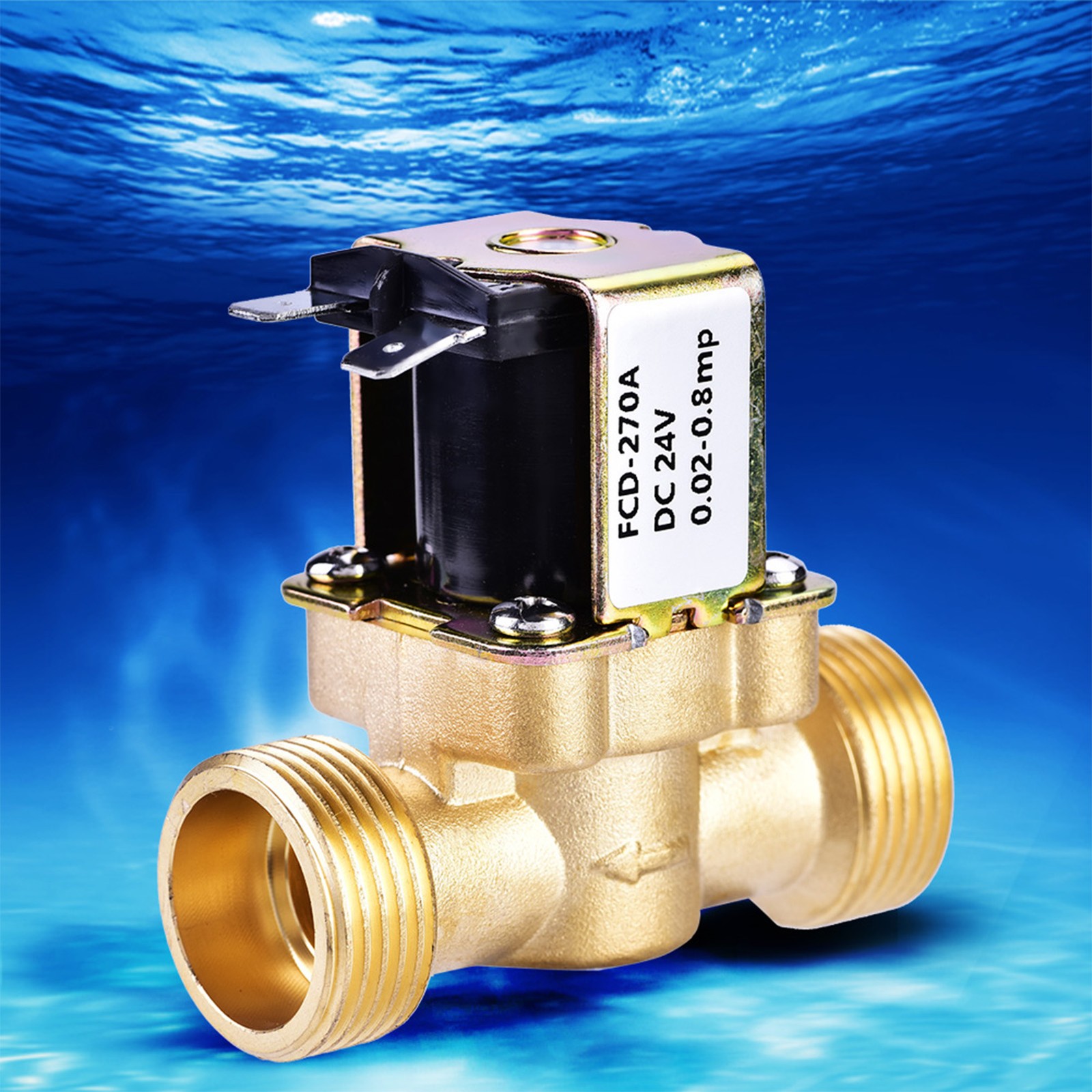 3/4 DC 24V Normally Closed Brass Electric Solenoid Magnetic Valve For Water