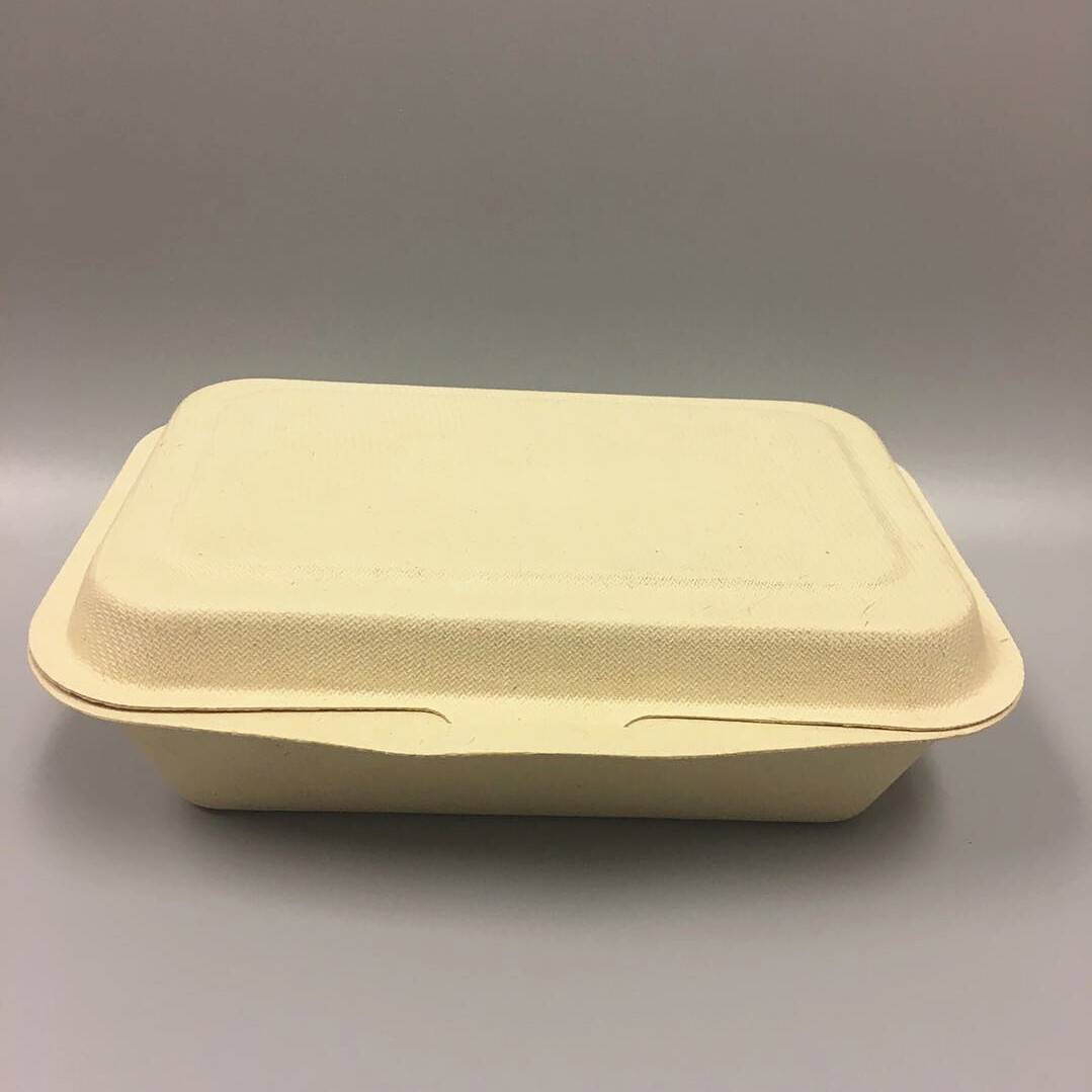 200/Set 450ml Biodegradable Clamshell Food Container Togo Sandwich Hamburger Box