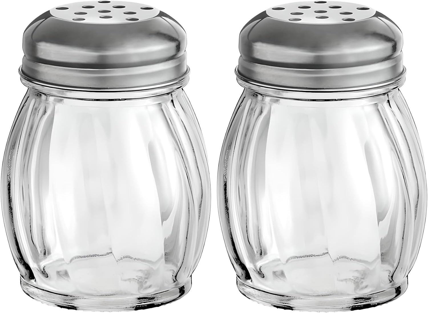 OCS Parts 2-Pack 3.5″ Glass Spice and Cheese Shakers with Perforated Lids