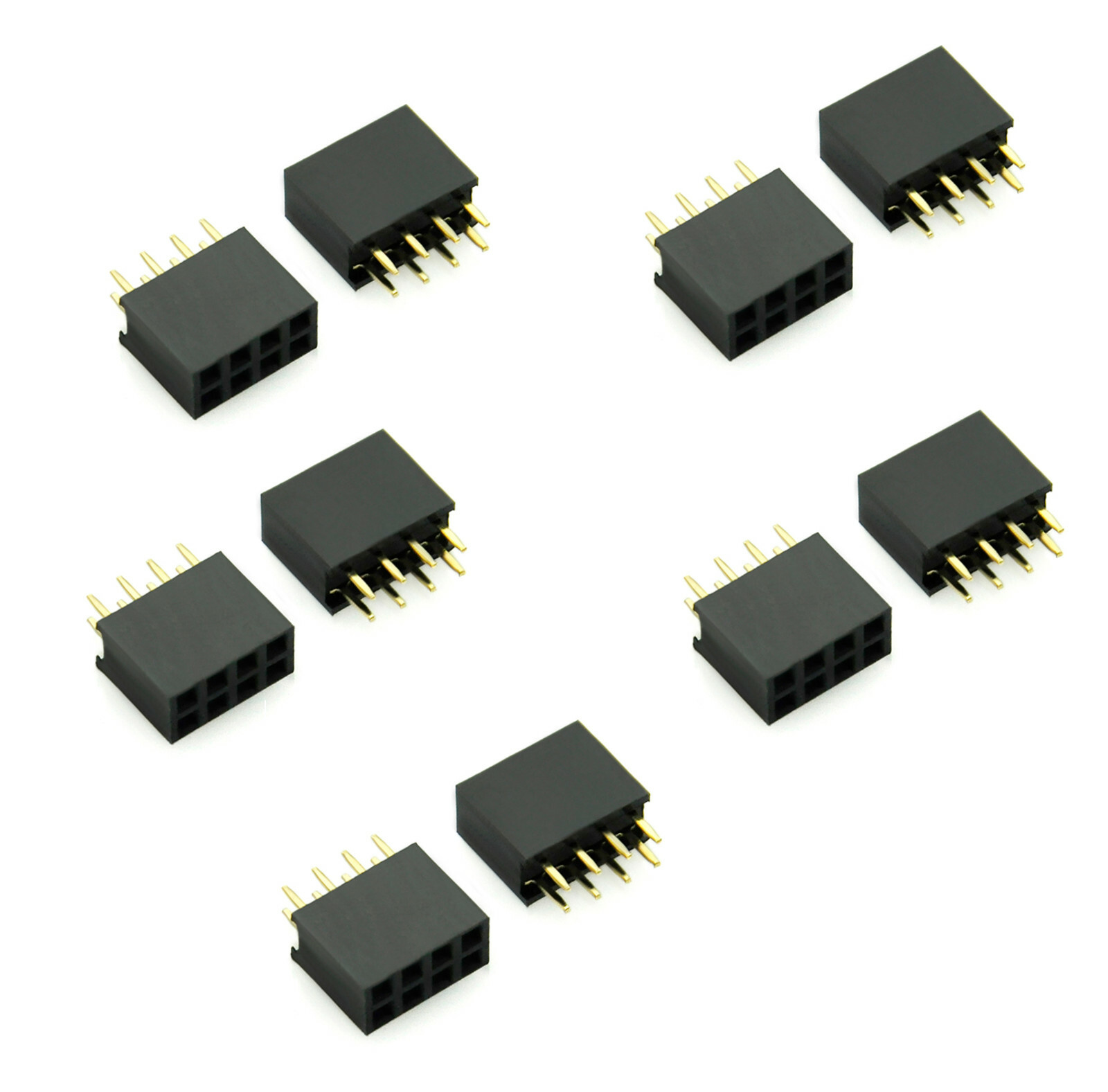 10Pcs 2.54mm Pitch 0.1 0.1″ 2×4 8 Pin 8p Female Dupont Header Through Hole USA
