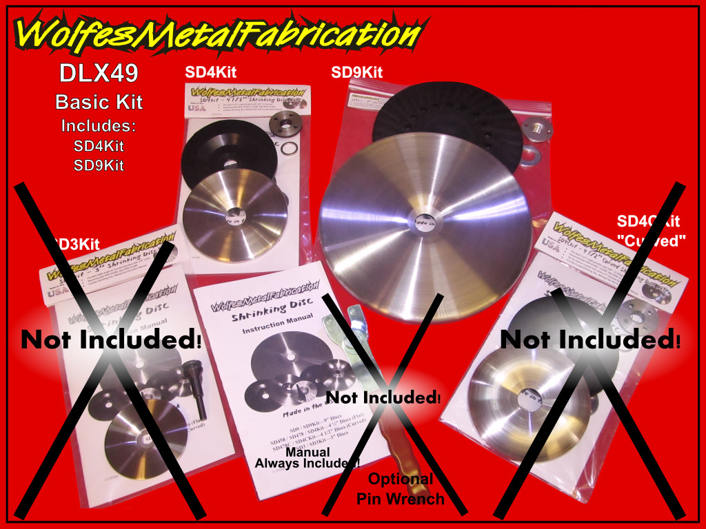 SD9Kit, 9″ “Easy Shrink”™, Shrinking Disc Kit w/ Backing Pad! friction system