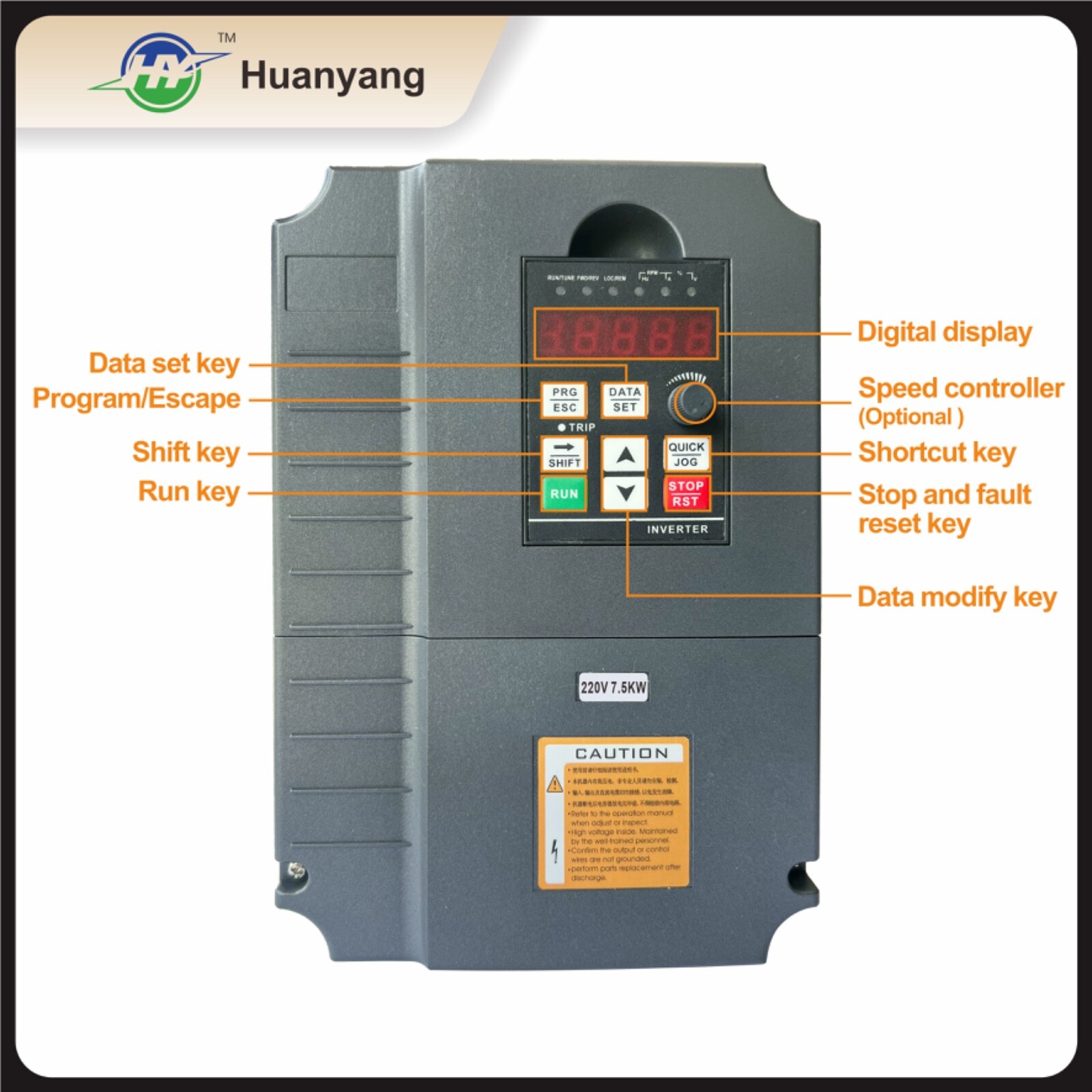 VFD 220V 10HP 7.5kW 34A Vector Control Variable Frequency Drive Inverter motor