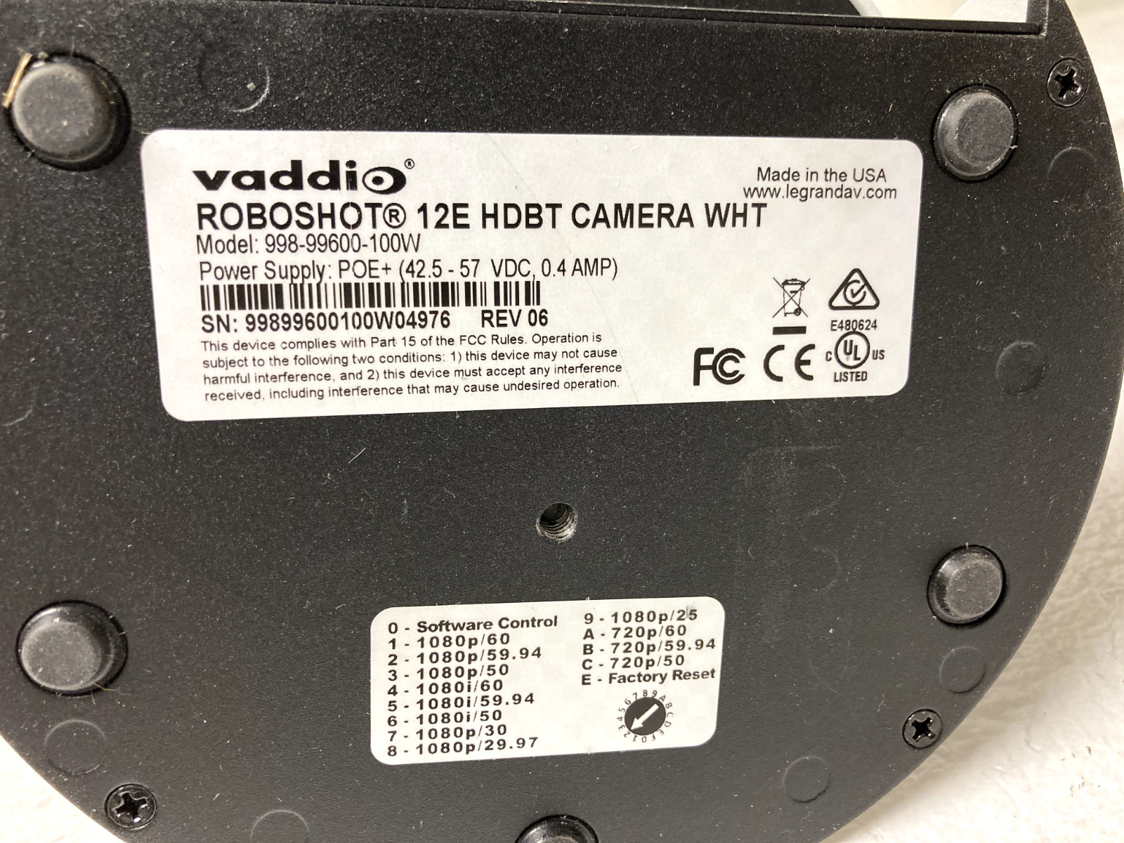Vaddio 998-1105-043 OneLINK HDMI Interface W/ Roboshot 12E 998-99600-100W