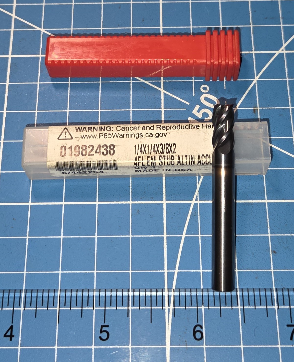 AccuPro 1/4″ x 1/4″ x 3/8″ x 2″ Carbide End Mill 4 Flute ALTIN 01982438