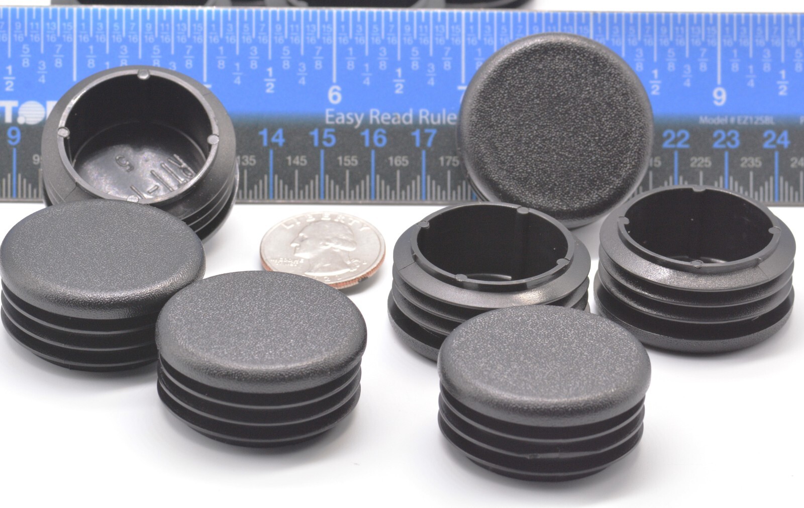 1-3/8″ OD Round Tube Plugs LDPE End Caps for Racks Carts Frames 12 Pack