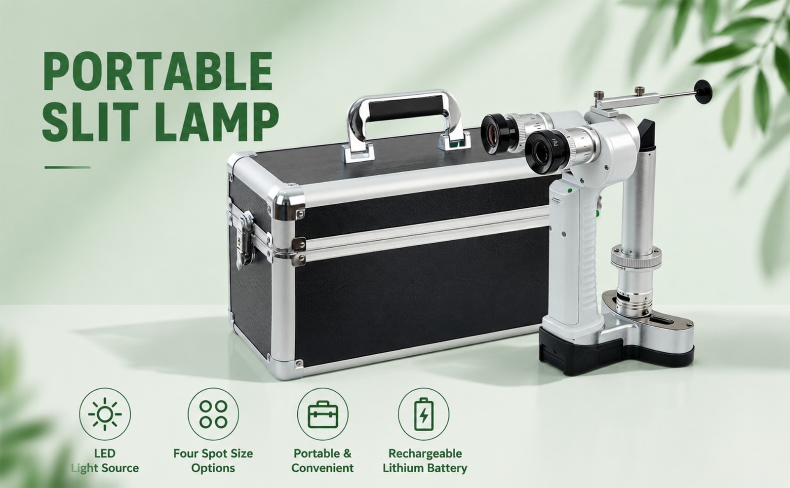 SL-RVK Portable Hand Held Slit Lamp /w 2 Rechargeable 6 hour Batteries & Case
