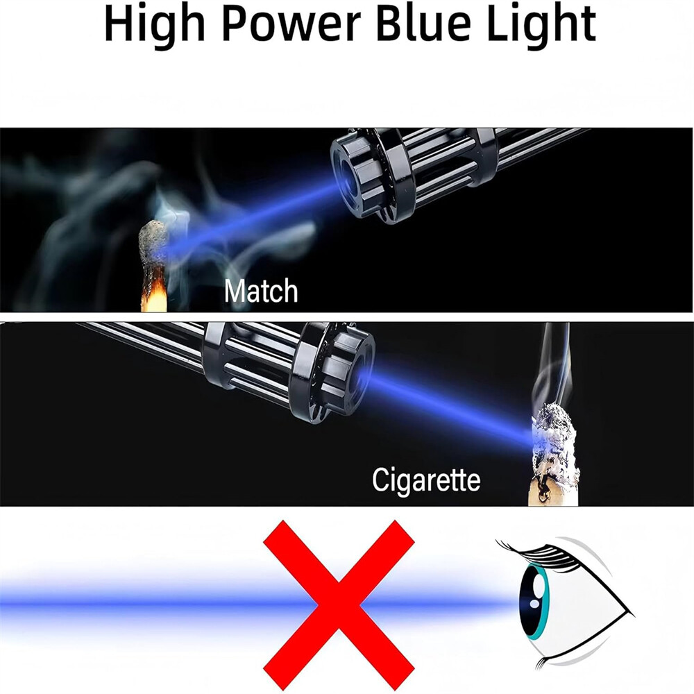 Adjustable High Power Blue Laser Burning Light Pointer Visible Dot Torch Light