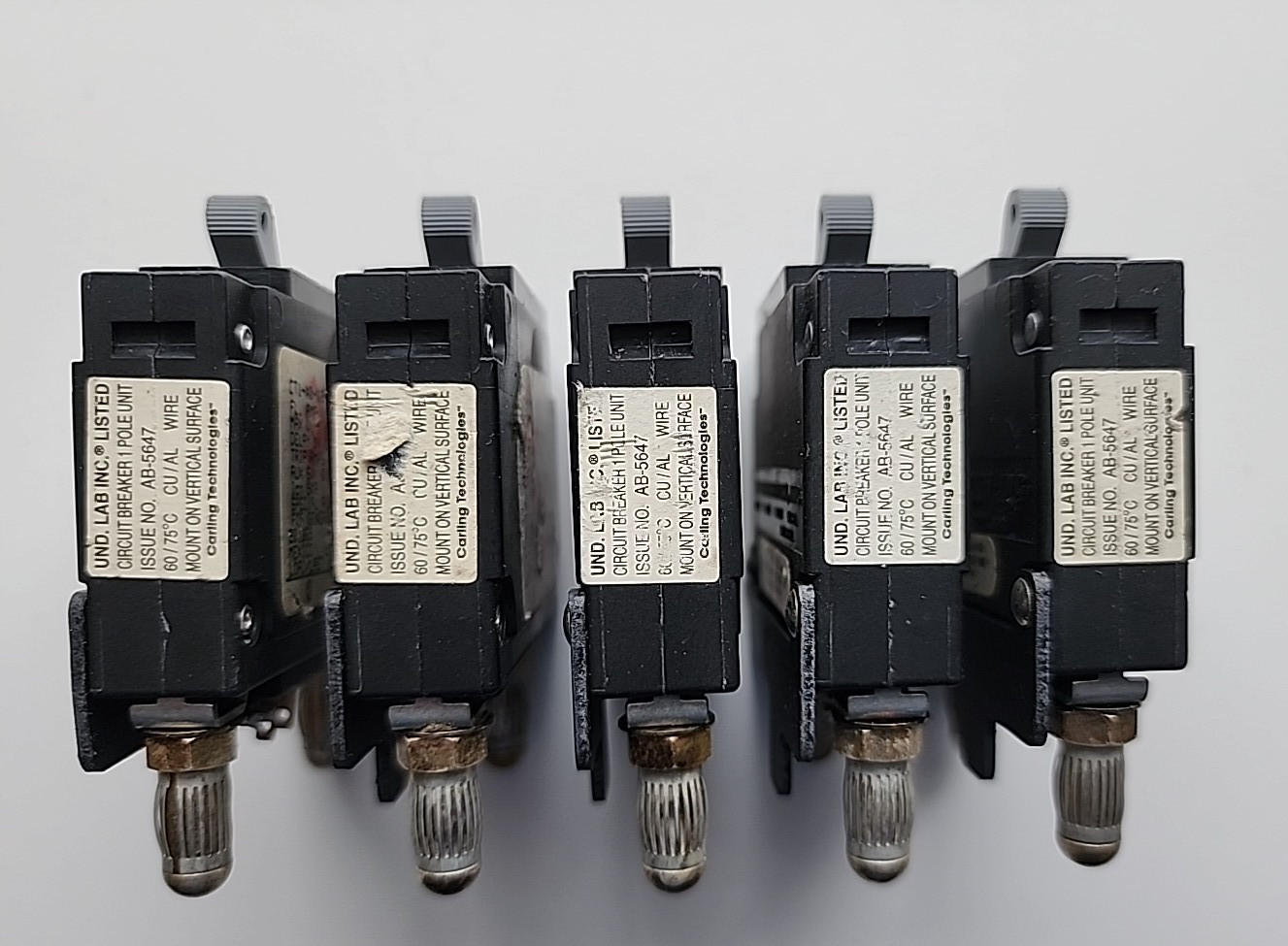 5x CARLING CTI-X0-12-094-A71-MJ 60A 80V BULLET STYLE CIRCUIT BREAKER [2WS2-6]