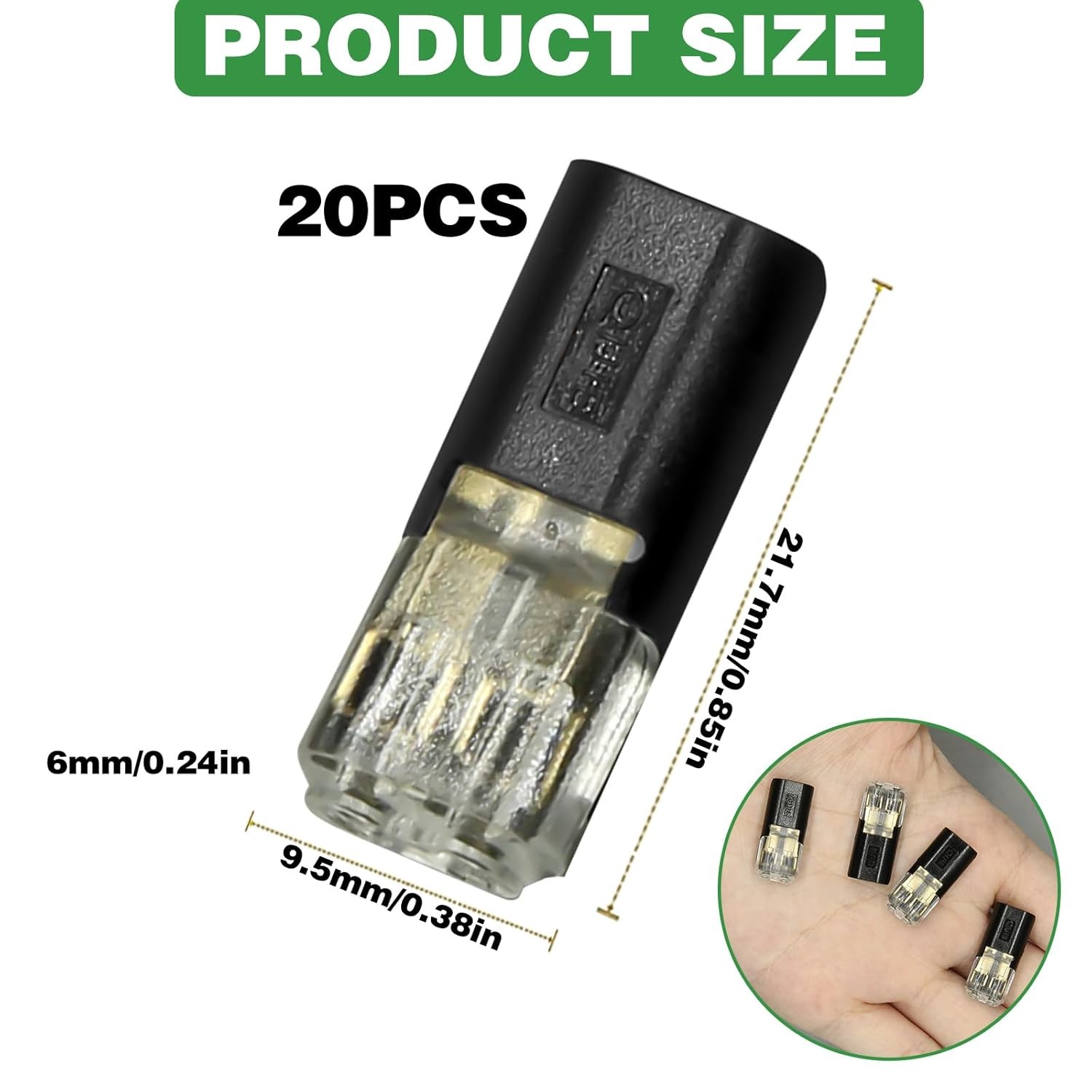 20/50pcs Double-Wire Plug-in Connector Led Light Strip Fast Connectors with 2Pin