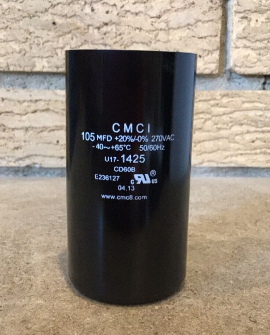 Well Pump Motor Start Capacitor, U17-1425, 270 VAC, 105 MFD, 50/60 Hz, Free Ship