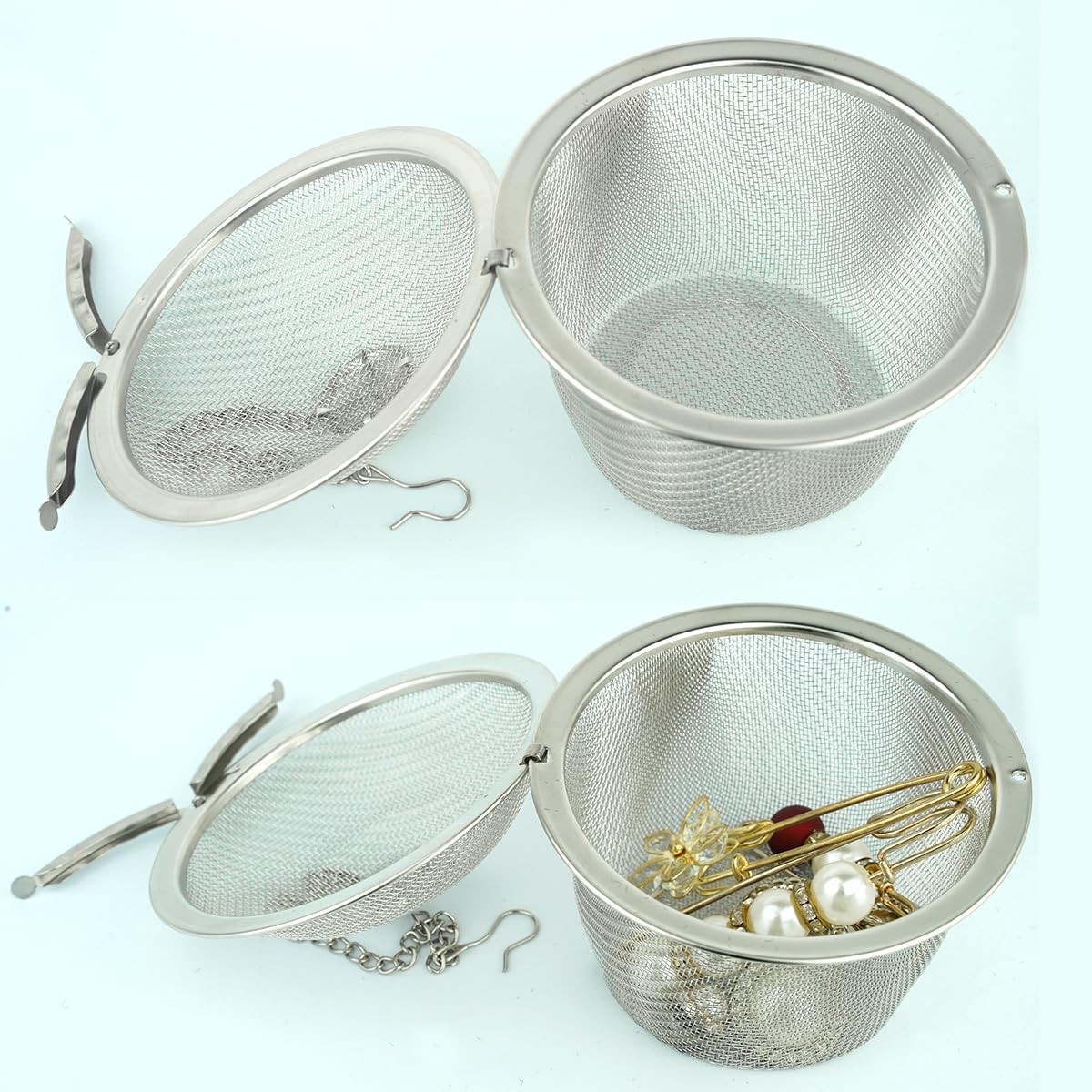 5 Pcs Ultrasonic Cleaner Baskets Stainless Steel Cleaning, 3.4 Inch