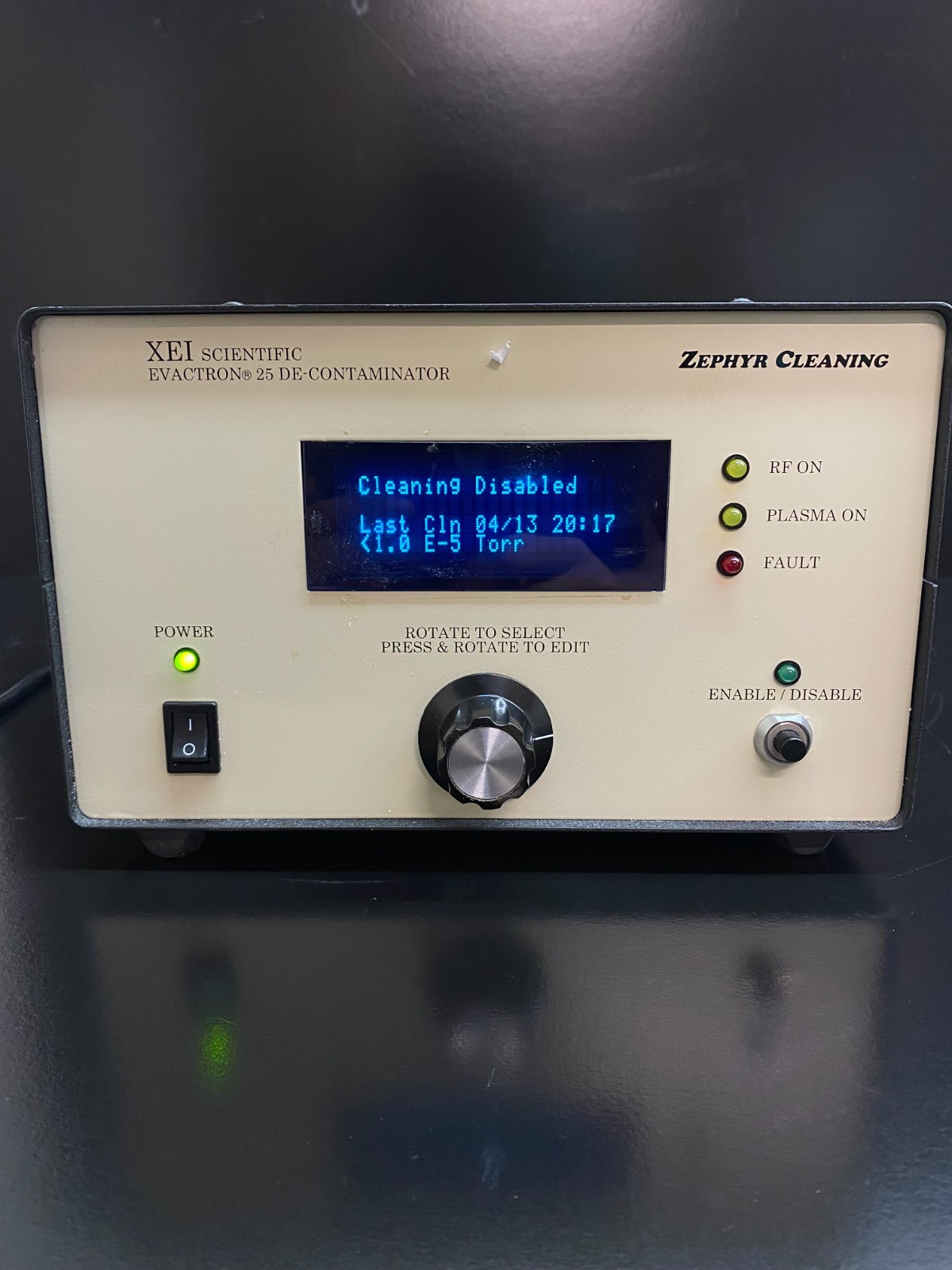 XEI Scientific EVACTRON 25 DE-Contaminator Zephyr Cleaning