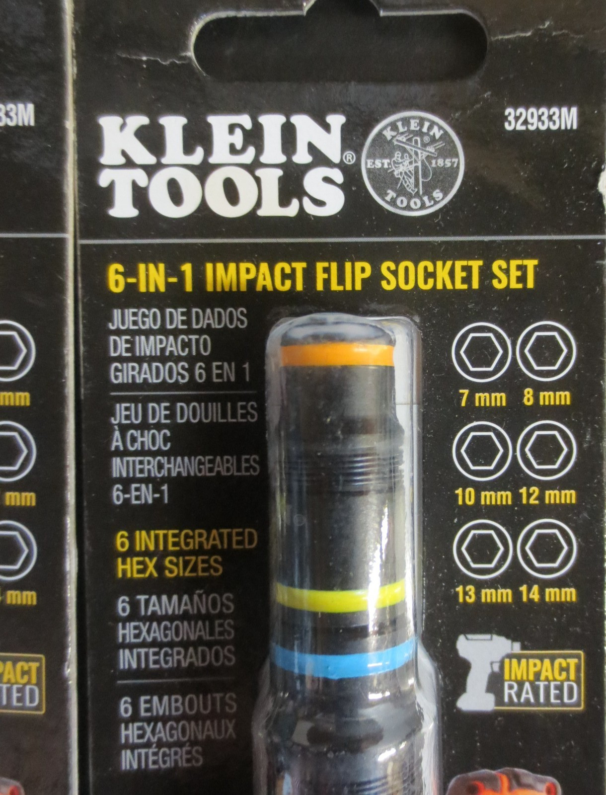 Klein Tools 32933M 6-in-1 Impact Rated Flip Socket Set, Metric