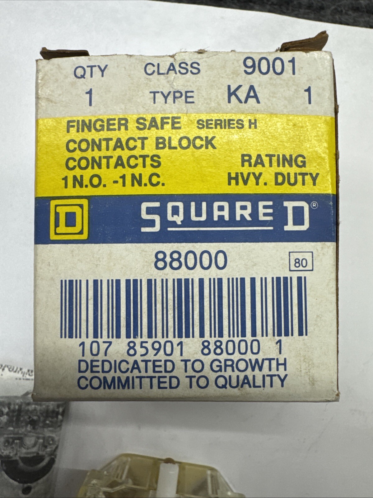 Schneider Square D 9001-KA1 Contact Block 10 Amp 1 NO & 1 NC 600 VAC KA