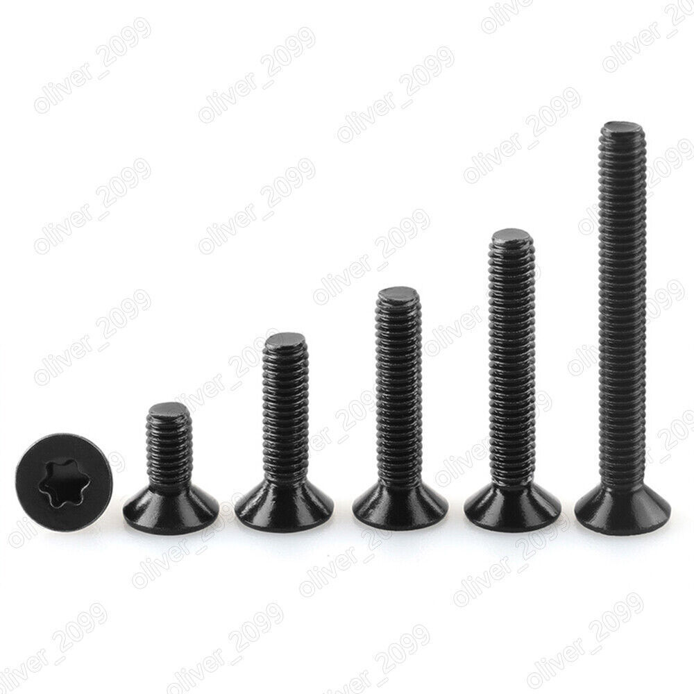 Black 316 Stainless Steel Torx Socket Countersunk Head Screws M3 M4 M5 M6 M8