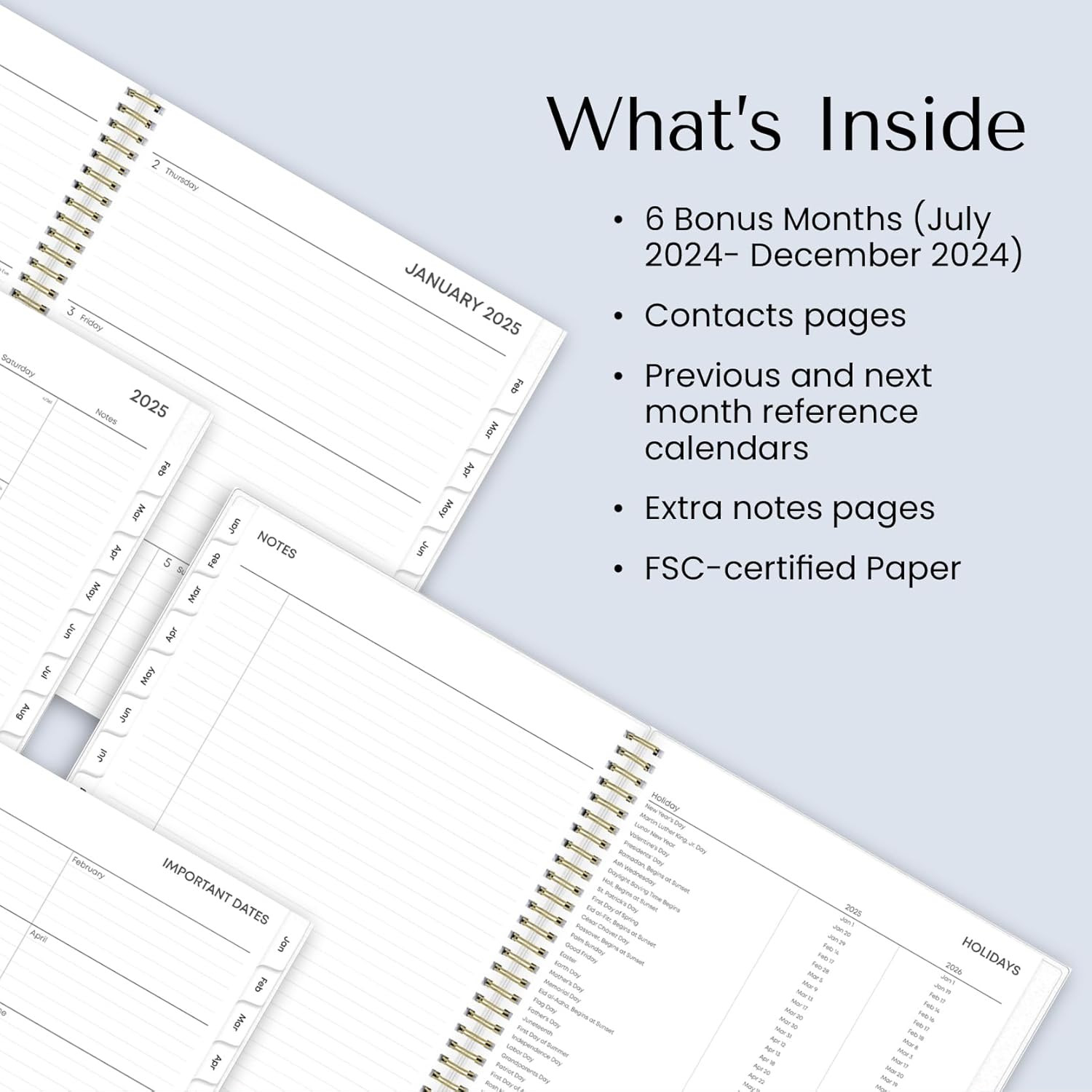 2025 Weekly and Monthly Planner Calendar, January 2025 – December 2025, 8.5″ X 1
