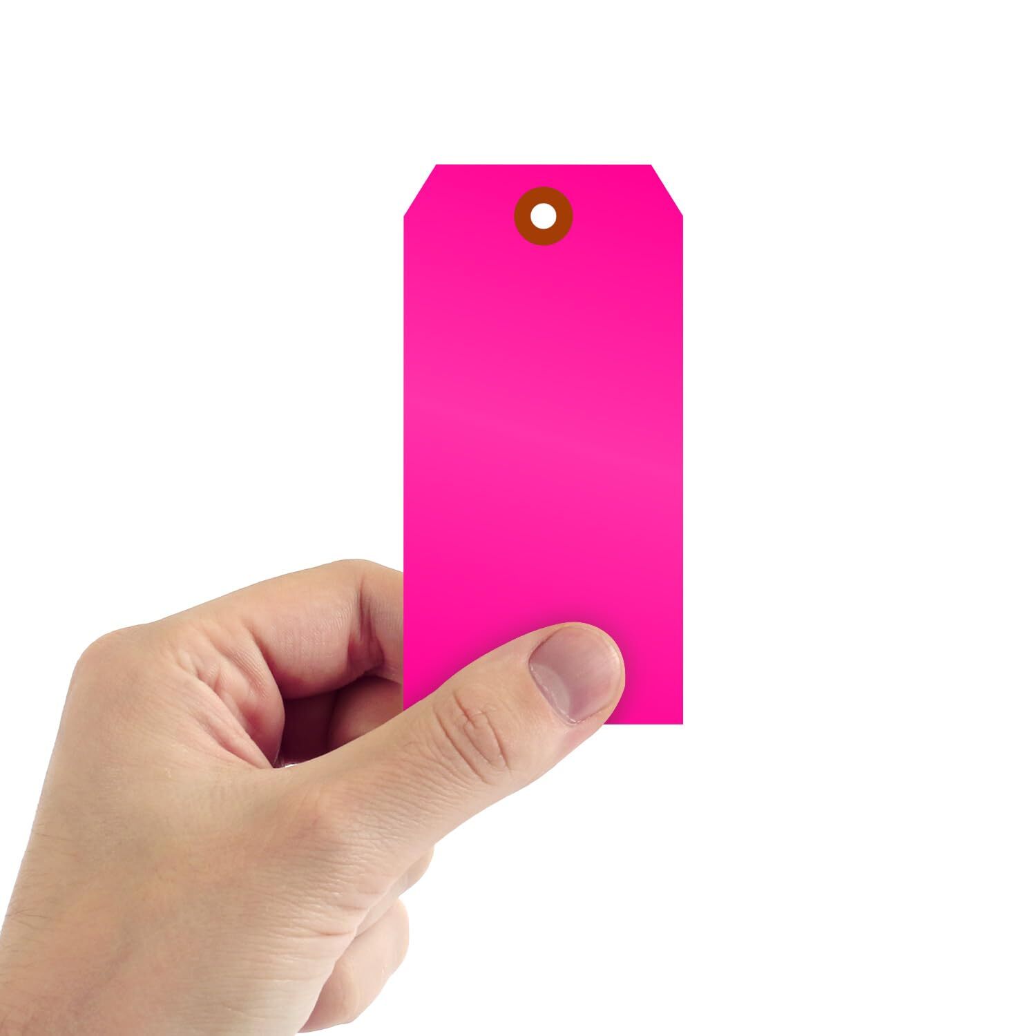 Fluorescent Pink Blank Tags with Pre-Punched Hole – 100-Pack 4.75″ x 2.375″ S…