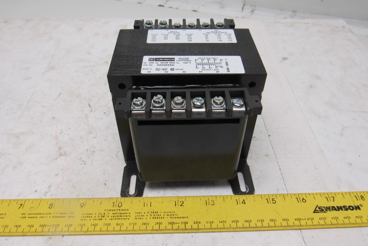 Cutler Hammer C0250E6U 250VA General Purpose Transformer 1 Phase