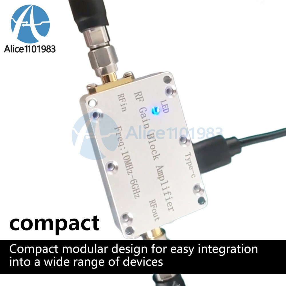 10M-6GHz Low Noise Amplifier Gain 10-40DB LNA RF Amp Signal Driving Receiver
