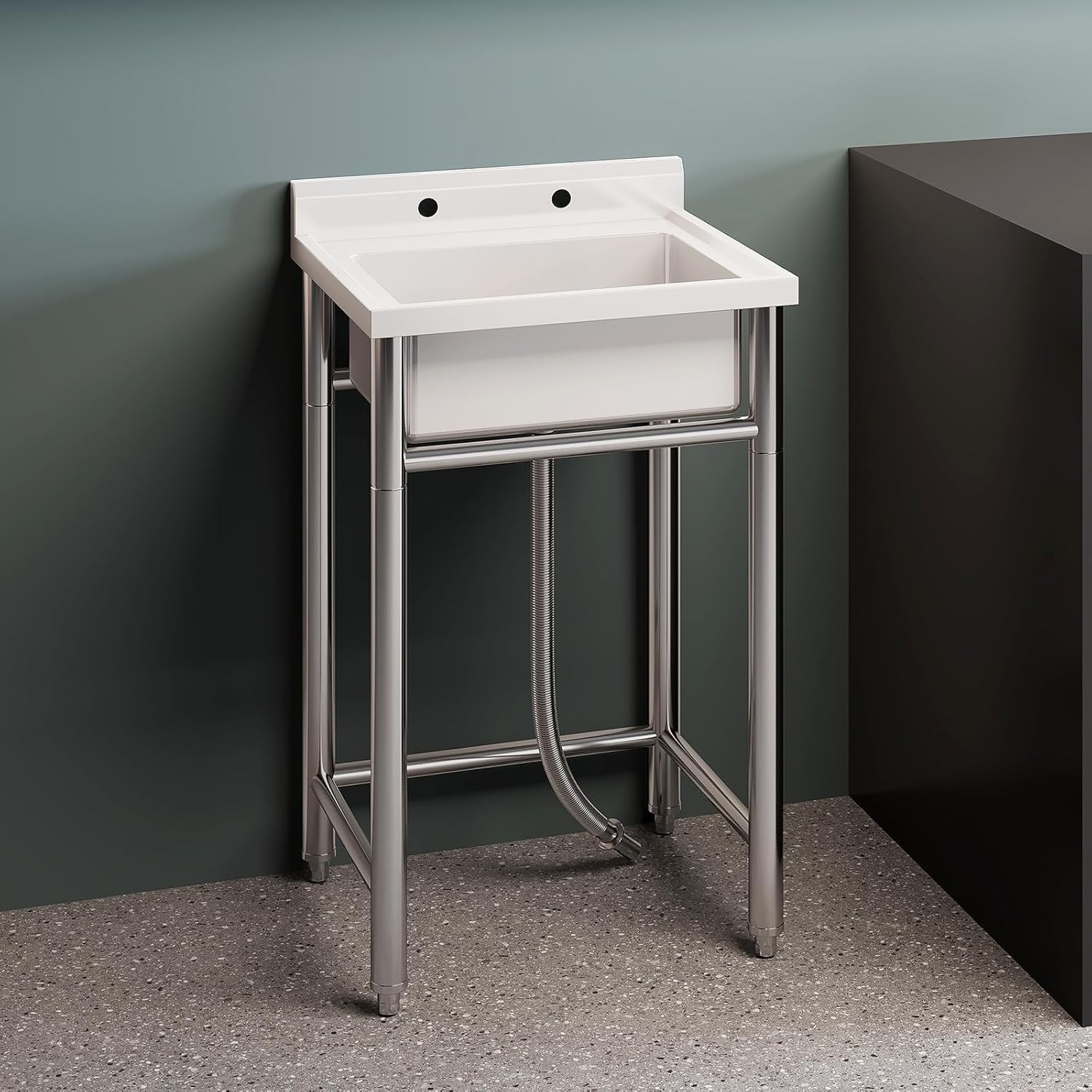 1 Compartment Commercial Sink Stainless Steel Utility Kitchen Prep Table Sink