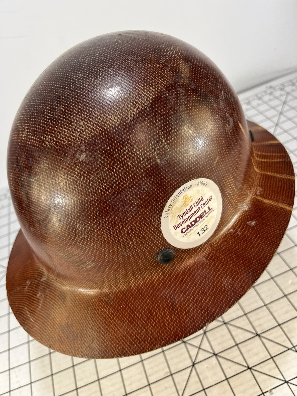 Vintage MSA Skullgard Hard Hat Full Brim Phenolic Resin Fiberglass Safety Helmet