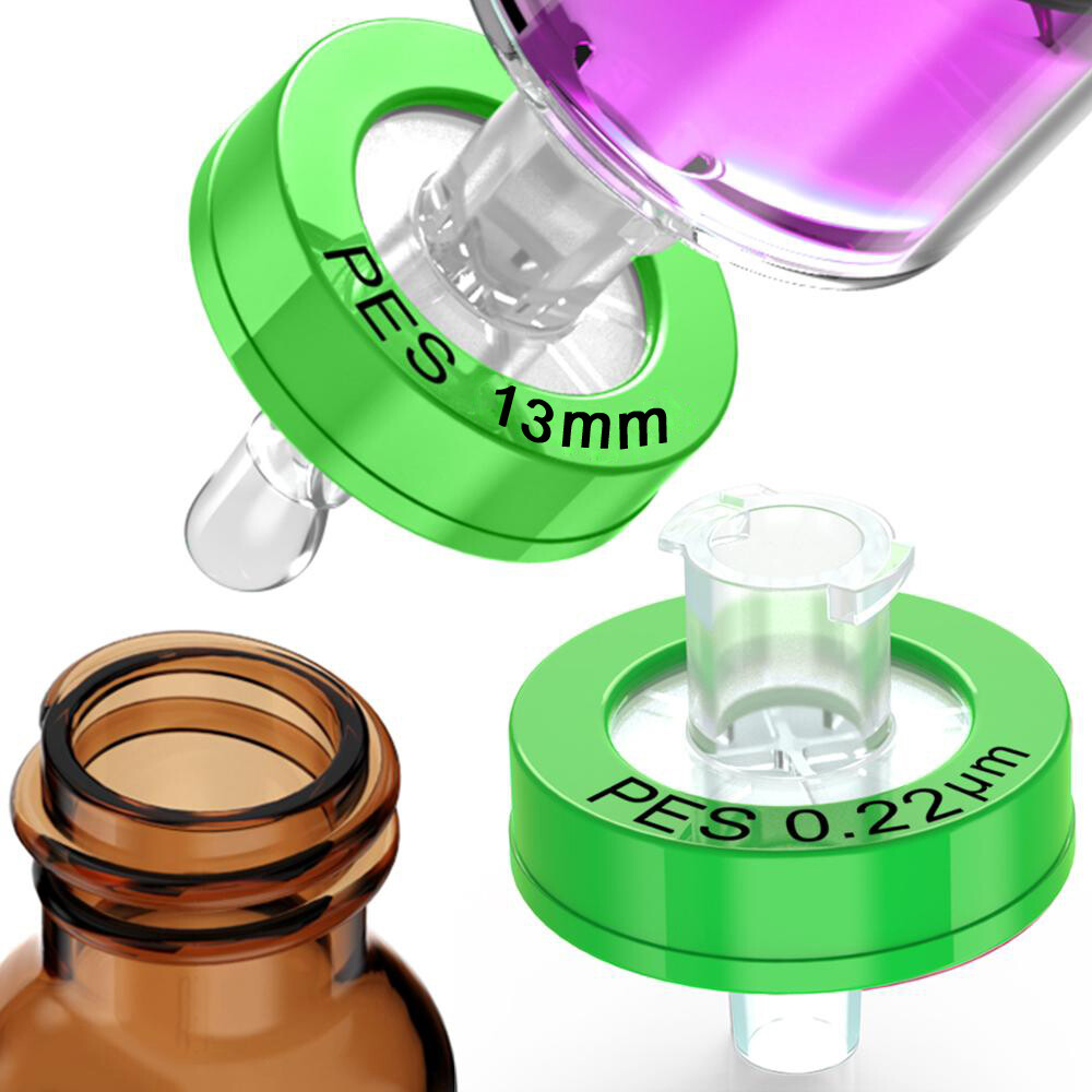 Syringe Filters 0.22um Sterile PES,33mm,Hydrophilic,Lab Filters,Sample Prep,10Pk