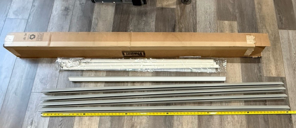 Panduit Raceway kit; 4 6ft grey, 1 3ft 11.5inch grey, and white Legrand bag of 3