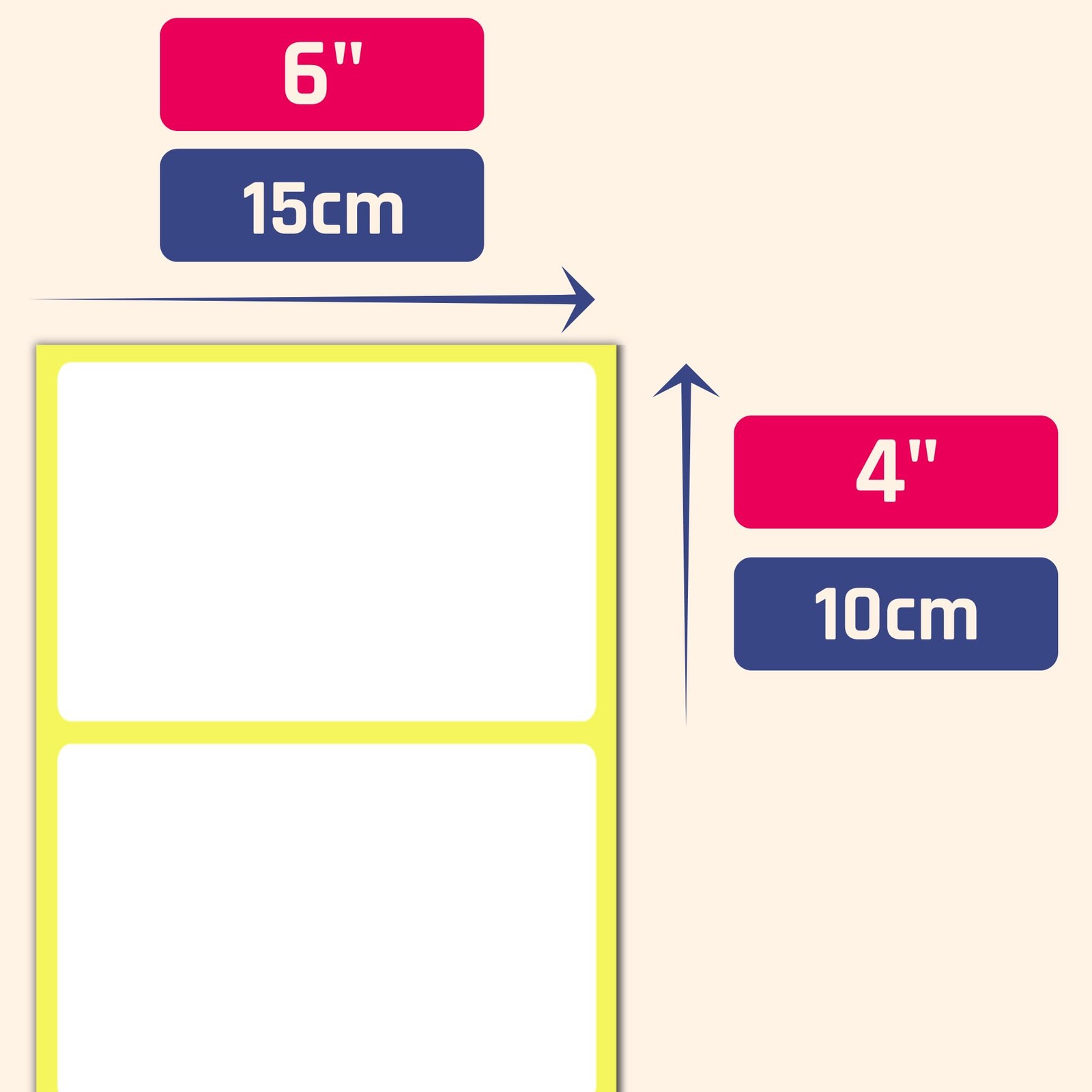 4″ x 6″ – Large Labels for Storage Bins Organizing, Big 60 Pieces, White