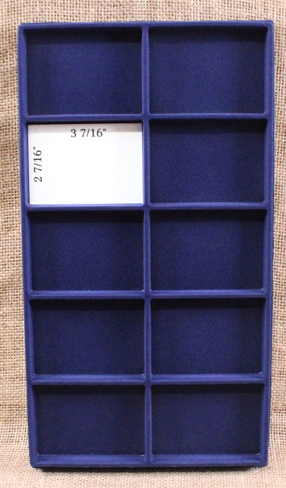 Inserts for “Riker” Style Display Case – 8″x 14 1/2″ Blue, 10 Pocket, Pack of 2