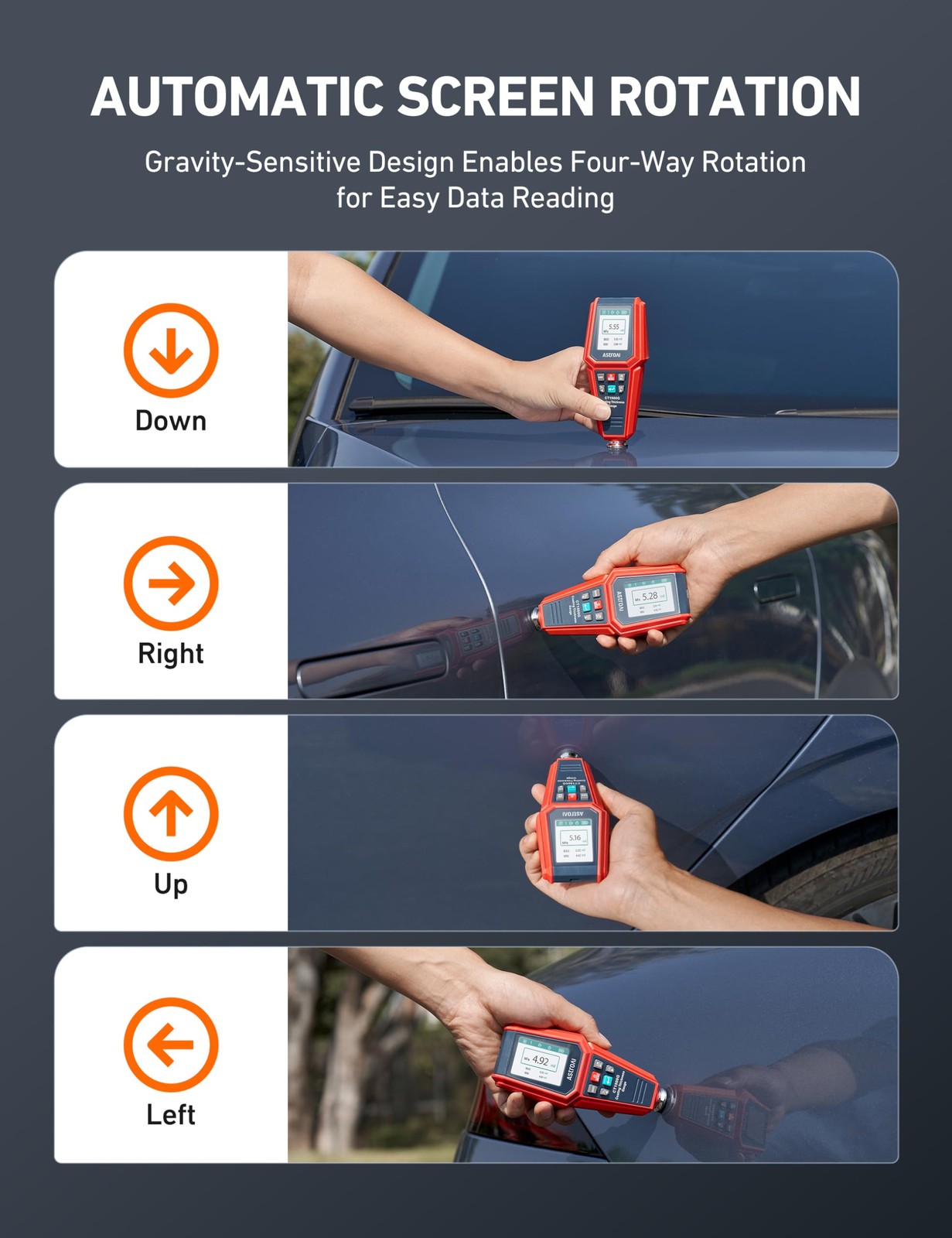 AstroAI Paint Thickness Gauge for Car, Coating Tester Check The Car’s…