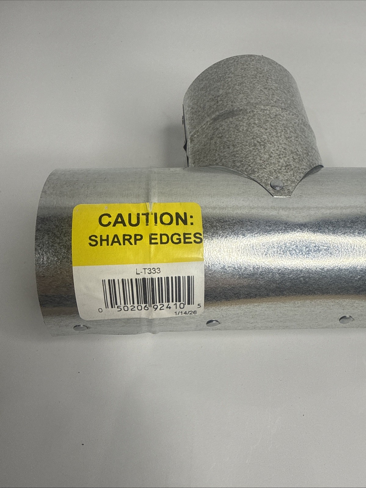 Master Flow Round Tee 3 Inch HVAC Duct Fitting Galvanized Steel Vent Connector