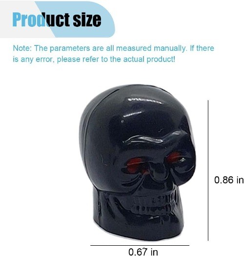4PCS Skull Style Tire Valve Stem Caps, Antirust Copper Core, Leak Color: Black