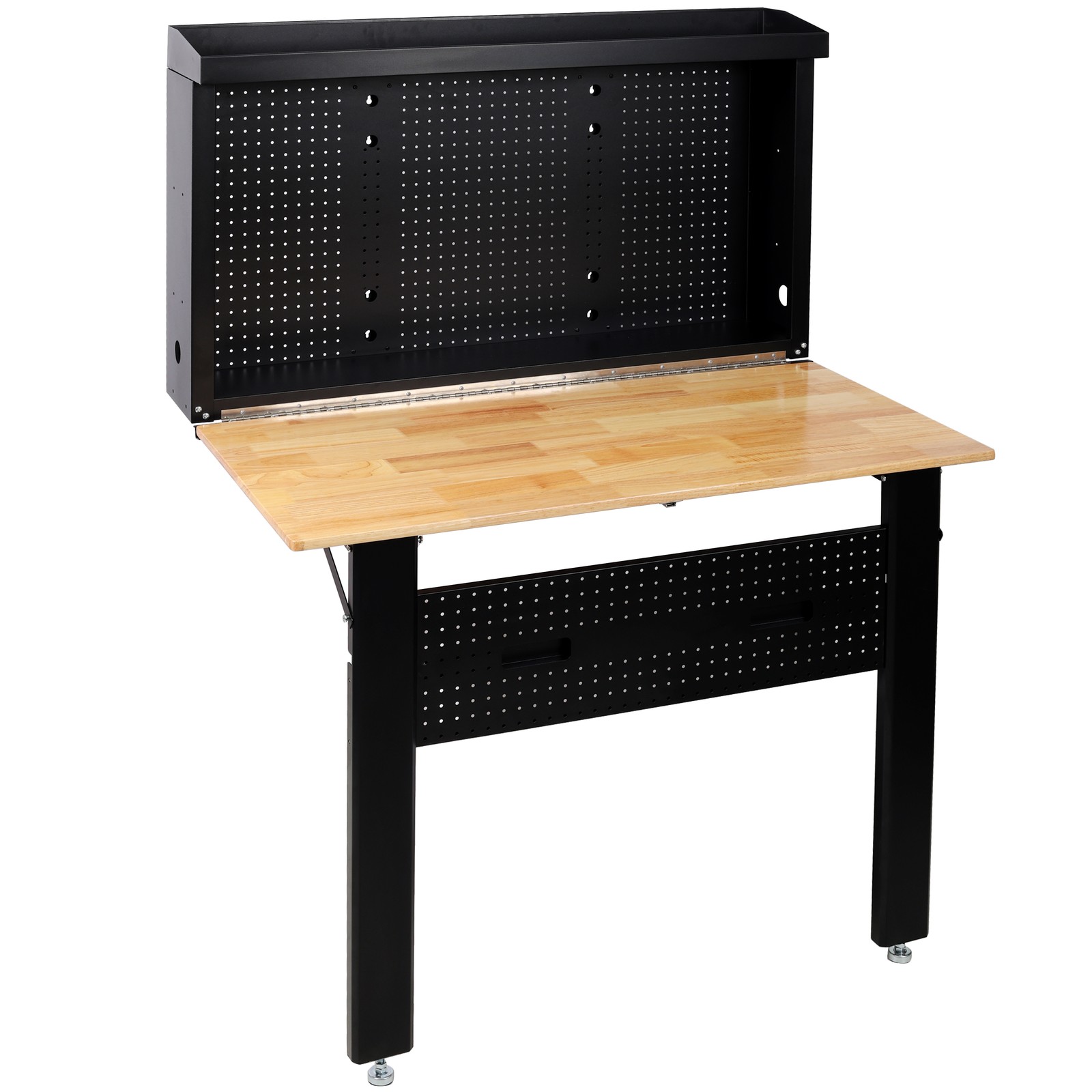 Wall Mounted Workbench, Robust Foldable Workbench with Rubberwood Work Surface