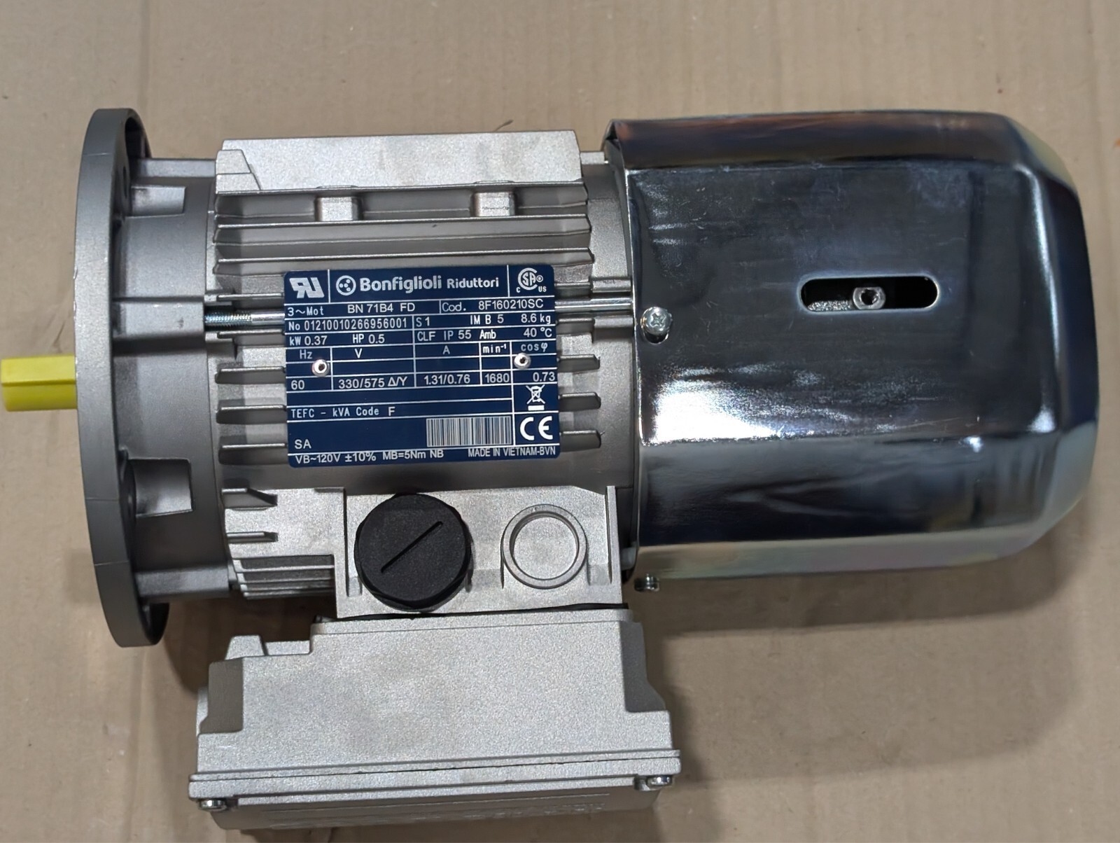 NEW BONFIGLIOLI 0.37kW 0.5hp 3PH brake MOTOR Voltage 330/575V 60Hz IP55