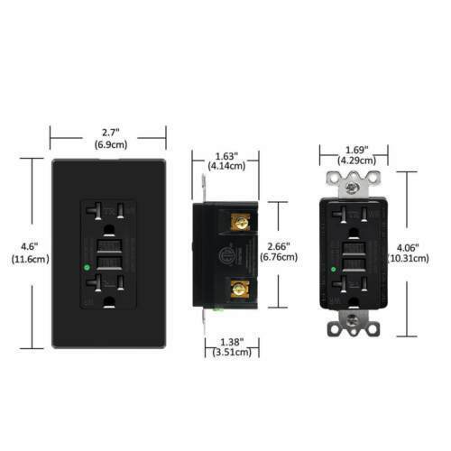 Black GFCI Outlet 20Amp Tamper Resistant Weather Resistant Duplex Receptacle NEW