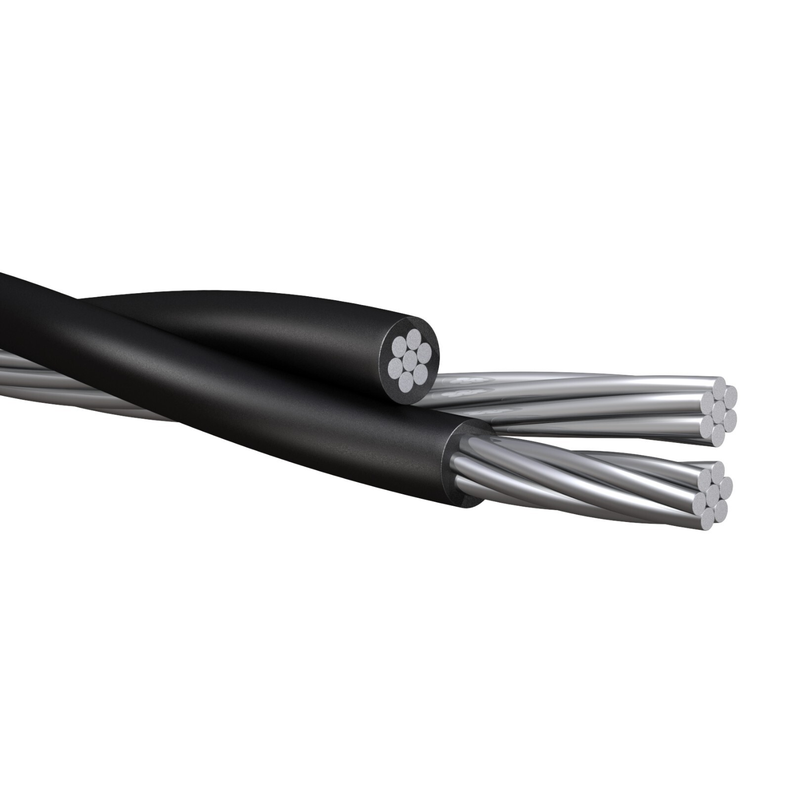 500′ Voluta 6-6-6 Triplex Aluminum Overhead Service Drop Cable Black 600V