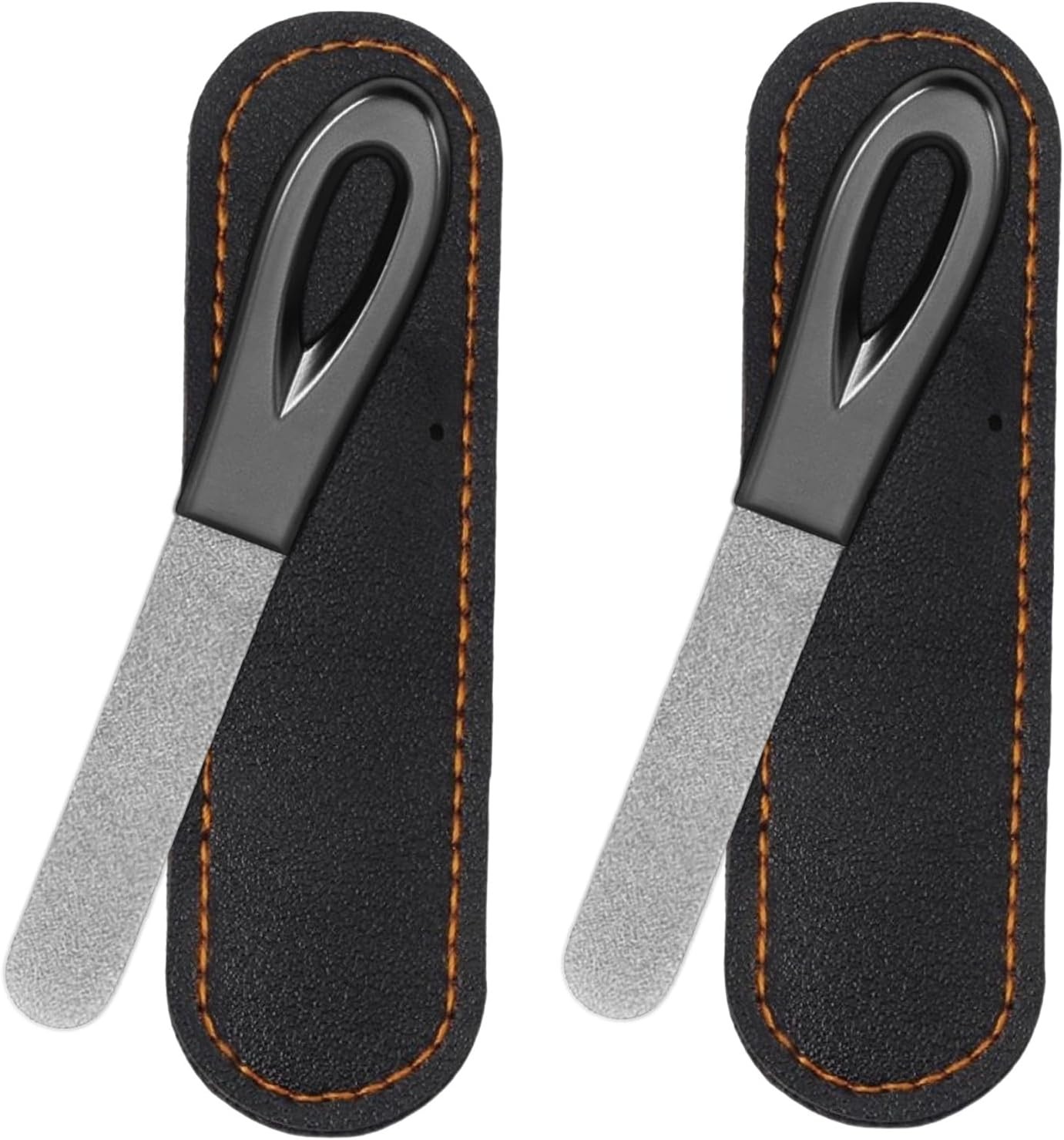 Metal 2 Pack 3.6IN Gunmetal Files with PU Cases, Gray/Black Cases