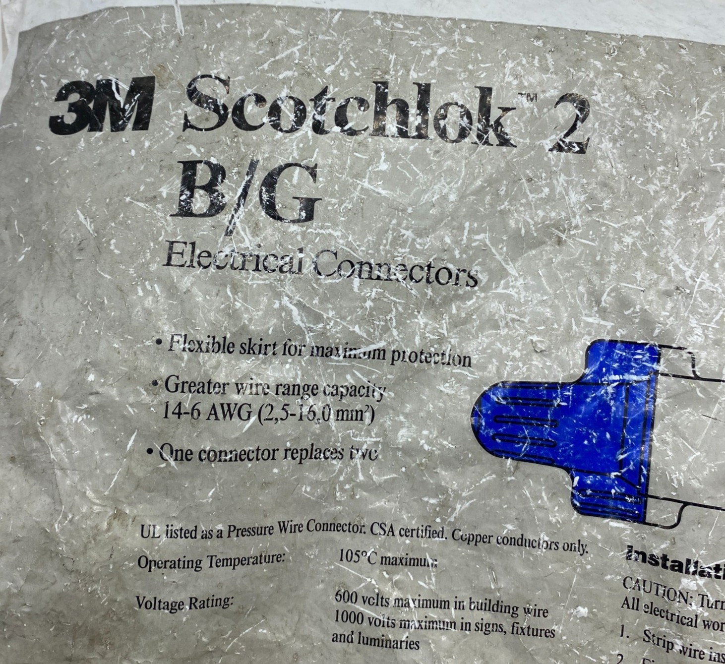 3M Scotchlok 2 B/G Blue Wire Connectors 14-6 AWG (2.5-16.0mm) 105 PCS