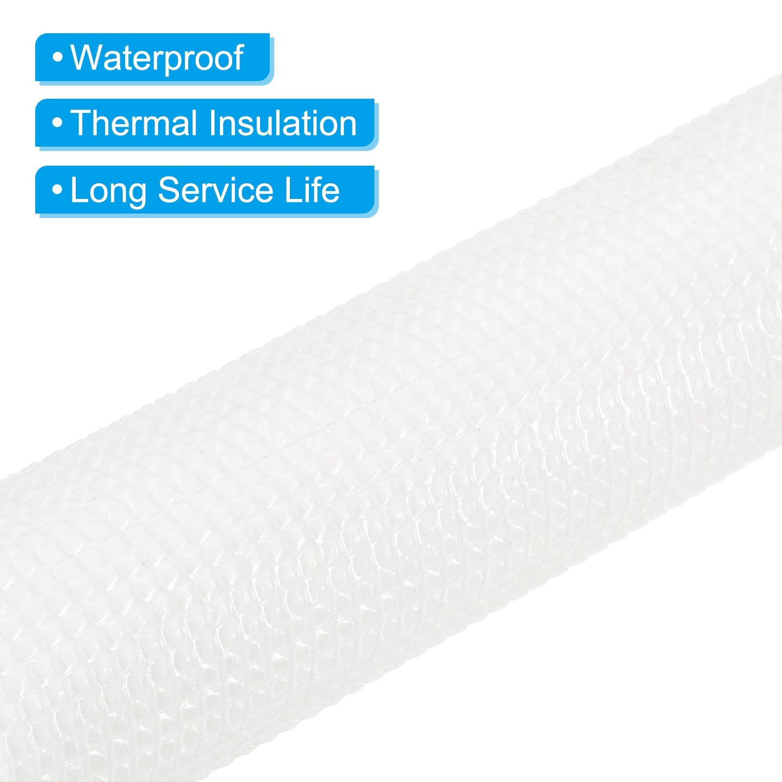 4.9ft Pipe Insulation Tubing 7/8″ ID Insulated Foam Tubing Handle Grip White