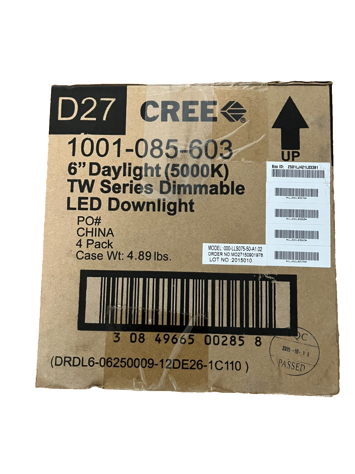 Cree DRDL6-06250009-12DE26-1C110 6 in. TW Series Daylight (5000K) Dimmable 4-Pk
