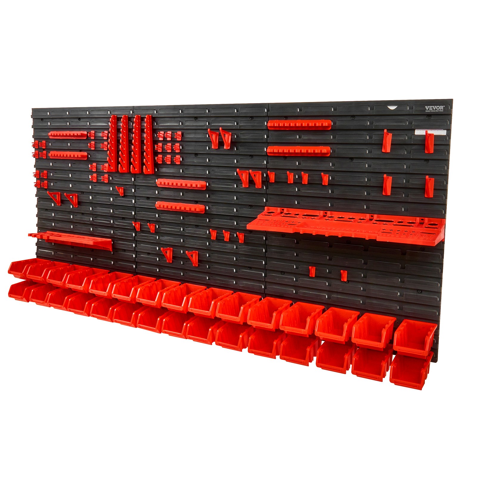 VEVOR Wall Mounted Storage Bins Small Parts Organizer Garage Tool Rack 30 Bins
