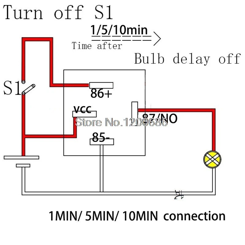 Time Delay Relay 12v Automotive Automatic 5s 10s 1min 5min 10min Switch Turn Off