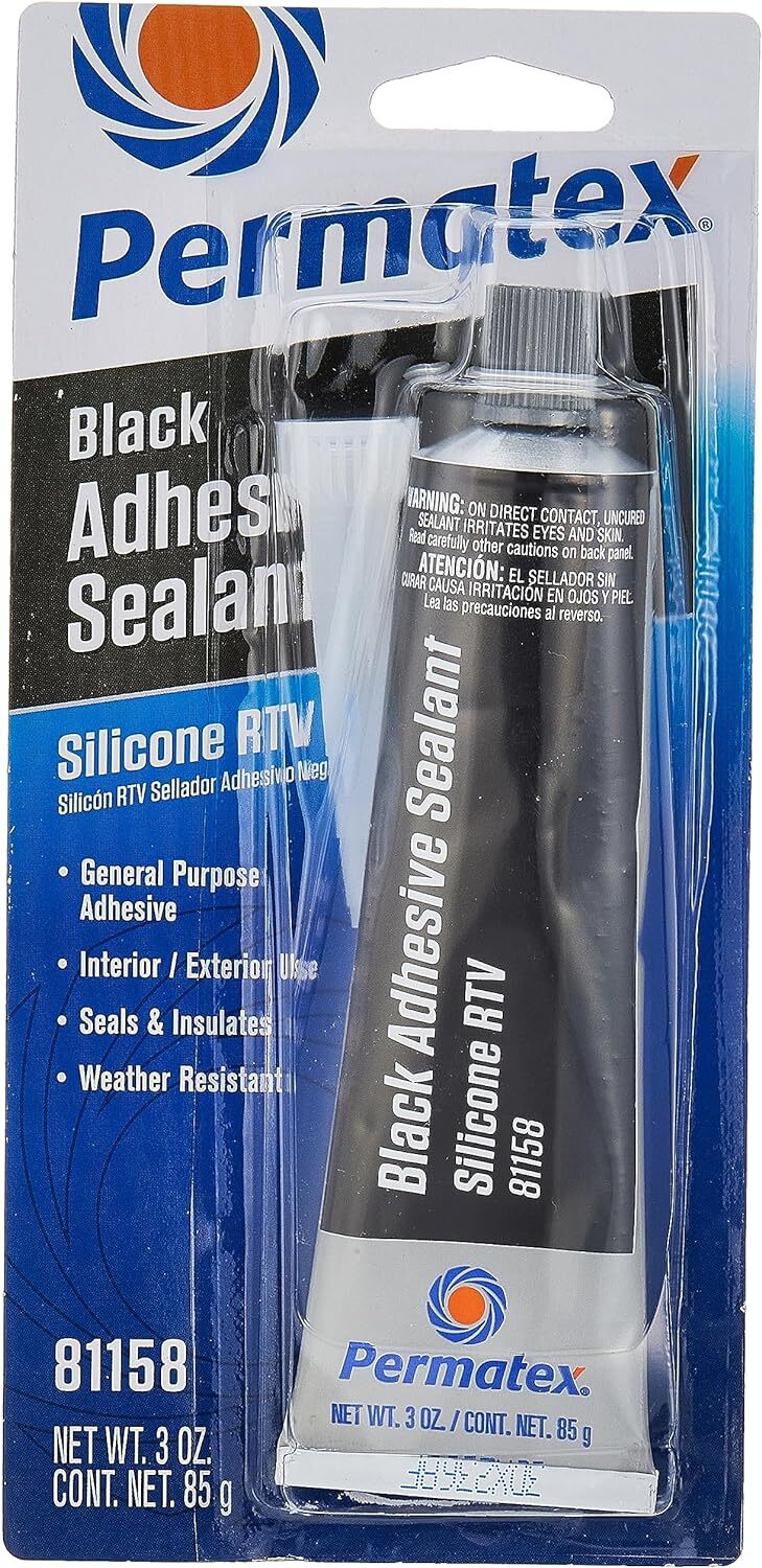 81158 Sellador Adhesivo De Silicona Negro, 3 Oz. Tubo, Paquete De 1