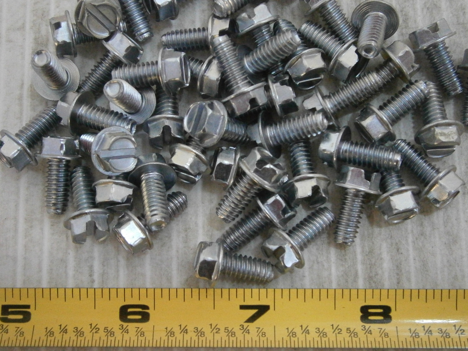 Mach Screws 12/24 x 1/2 Slot Hex Washer Head Steel Zinc Taptite lot of 50 #485
