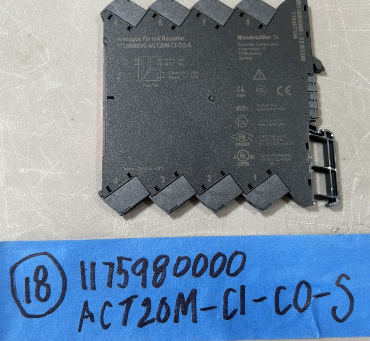 NEW WEIDMULLER 1175980000 ACT20M-CI-CO-S Signal Transmitter