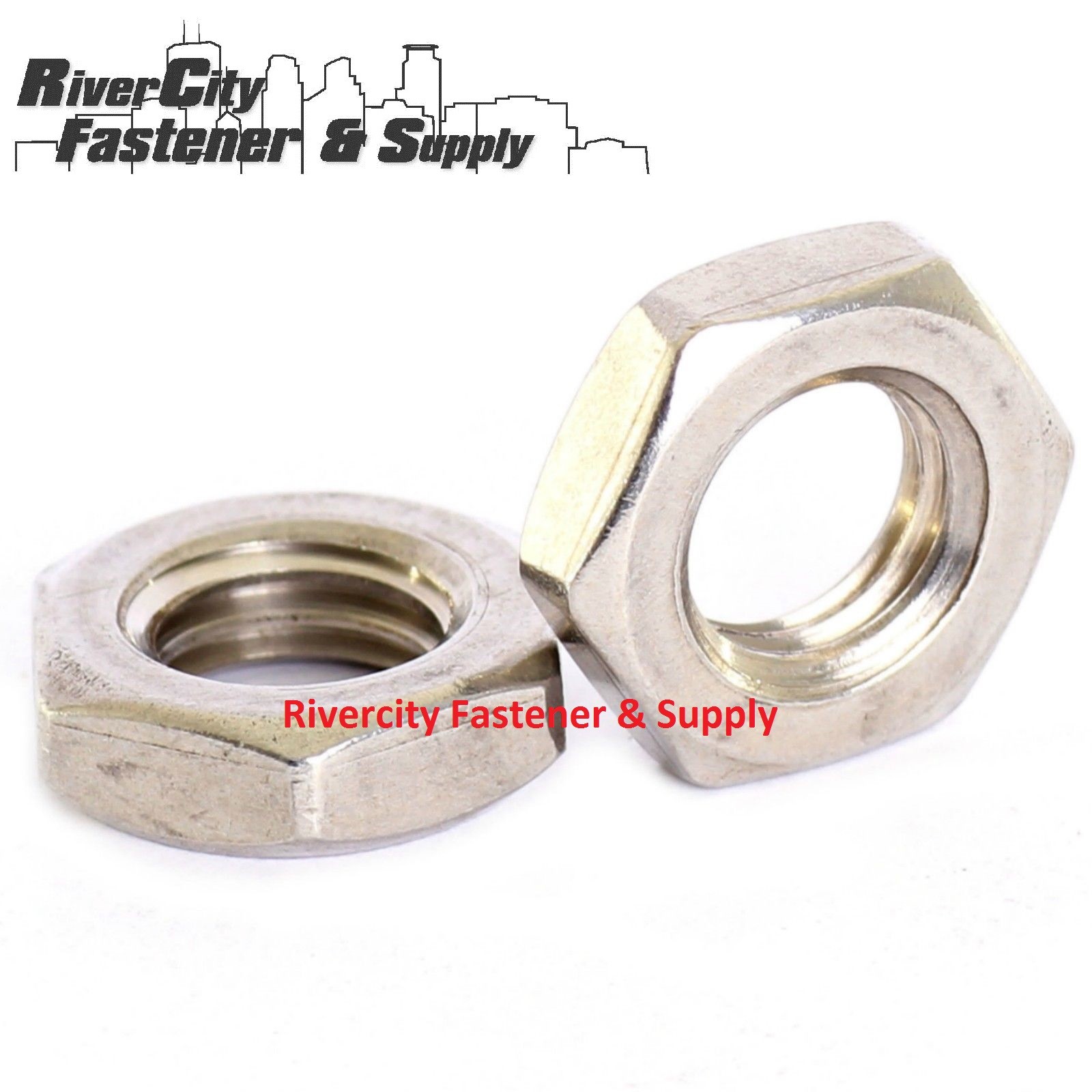 (2) 3/4-16 Hex Jam / Thin / Half Nuts Stainless Steel 3/4×16 Nut 3/4 x 16